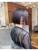 切りっぱなしボブ/内巻きボブ/ラベンダー/柏美容室