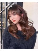 レイヤーカット×ハニーブラウン