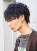 ツイストスパイラルパーマアップバングショートコンマバング