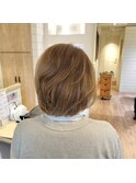 ヘアマニキュアで作る寒色ベージュの白髪ぼかしカラー@60代70代