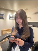 韓国風レイヤーカットミルクティベージュ