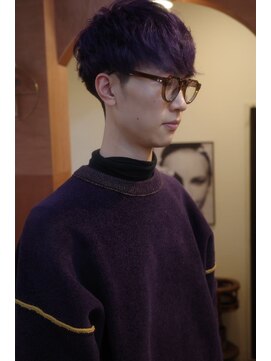 エディ(Edy) ニュアンスパーママッシュ刈り上げダブルカラー眉毛カット岡山