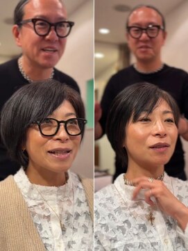 ヘアーサロンテン モトアザブ(hair salon Ten motoazabu) ピンクベージュ/アンブレラカラー/クールショート/前髪/麻布十番