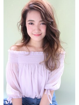 ヘアーアンドメイク シーク 吉祥寺(HAIR&MAKE SeeK) 『メルトカラー×かきあげバング』ロングウェーブ