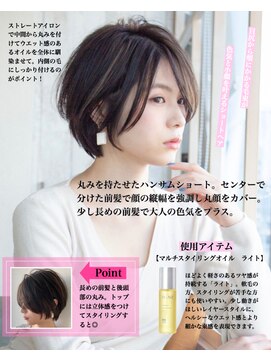 アフロート ディル(AFLOAT D'L) 大人かわいい ハンサムショート センターパート グレーべージュ