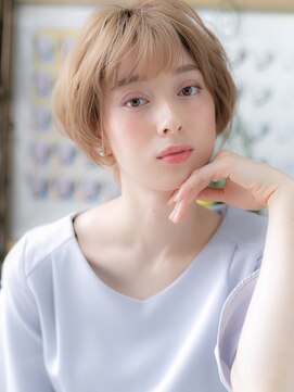 カバーヘア ブリス 川口(COVER HAIR bliss) 外国人風マロンベージュ小顔ショートマッシュa川口20代30代40代