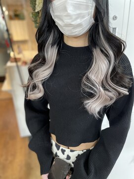 アンク クロス 関内店 ロアエクステ、インナーカラー【プラチナシルバー】
