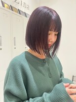 ツヤ感カラー＊ミニボブ＊ディープパープル【ZinaCENTRAL】