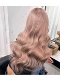 ピンクベージュ☆エクステ/ピンクカラー/ホワイトブロンド