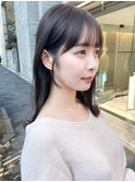 ナチュラル小顔前髪あり後れ毛サイドバング結べるボブくびれヘア