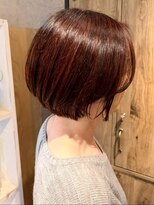 ナフィ バイ エイム 町田店(Nafie by eim)&nbsp;切りっぱなしボブ/前下がりショートボブ/春カラー/艶ブラウン