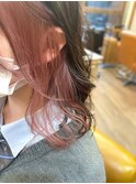 くすみ淡ピンク×フェイスフレーミング