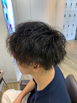 エヌプラス(N+) メンズヘアフェザーパーマサーフカール刈り上げセンターパート