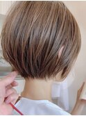 前髪あり小顔つや髪顔まわり簡単スタイリングショートボブヘア