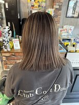 ルーナヘアー(LUNA hair)&nbsp;『京都 ルーナ』白髪ぼかしハイライト×ロブ 30代40代50代60代