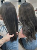 透明感のあるグレー強めのグレージュ