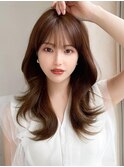 後れ毛が可愛い顔周りレイヤー/ナチュラルアッシュ/顔周り