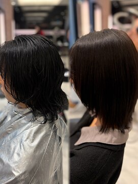 パーマ落としラボ アピッシュ 銀座(apish) "パーマ落とし"でナチュラルストレートヘアにリセット