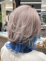 サヴォア(Savoir)&nbsp;幻想的ホワイトパールとブルーのインナーカラー×ウルフ【安藤】