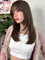 イヴォーク トーキョー(EVOKE TOKYO)&nbsp;ミディアムストレートバタフライカット髪質改善ハイレイヤー