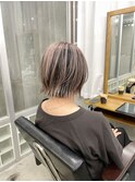 大人ショート　白髪ぼかし　脱白髪染め　ハイライト30代40代50代