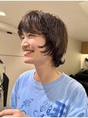 レイヤーショートウルフオン眉ニュアンスパーマくせ毛風パーマ