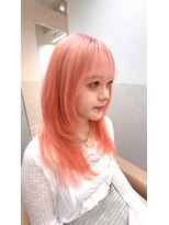 サロウィン 那覇店(SALOWIN) ふんわりかわいい コーラルピンク