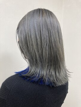 コレット ヘアー 大通(Colette hair) ★シルバーグレイ×インナーBlue★