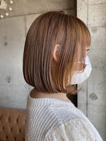 ヘアーアンドメイク ファット(Hair&Make PHAT) 大人可愛い丸みボブナチュラルベージュカラー20代30代