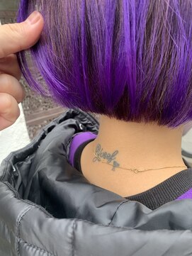 グルグル 下総中山店(GULGUL) シアーカラー ハッシュカット ムラサキ 下総中山