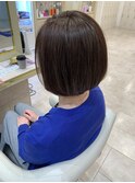 伸ばしかけボブ40代50代60代白髪ぼかし白髪染め内巻き前髪なし