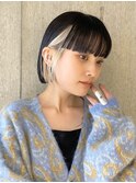 インナーカラーボブフェイスフレーミンググレージュベージュ30代