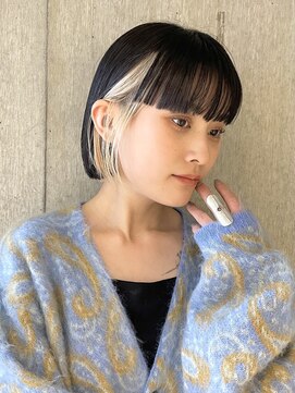 サンク 原宿 表参道(cinq) インナーカラーボブフェイスフレーミンググレージュベージュ30代