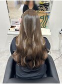 ベージュカラー×ブリーチなしダブルカラー