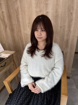 ペグ(Peg) 韓国風ハッシュカット◎顔周りレイヤー×ピンクブラウン