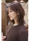 ★レイヤーボブピンクミルクティーくびれミディアム小顔ボブ銀座