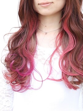 ユニカ ヘアー(UNICA hair) 尾道市 人気 UNICA インナーカラー ピンク