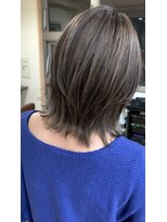 ベルベットヘア 千早店(Velvet hair)&nbsp;白髪ぼかし×デザインエアタッチバレイヤージュ 【福岡 聖容】