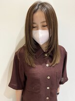 ウクラ バイ レシッド 池袋(uchla by rcid) 顔周りレイヤーカット髪質改善ワンカール姫カットペールベージュ