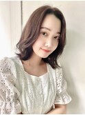 くびれミディ 外ハネボブ 顔周りカット