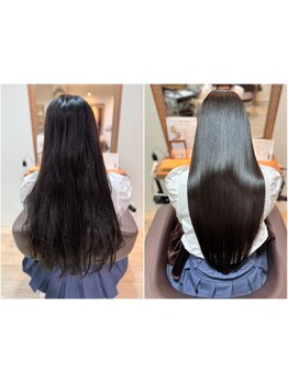 【elem.プレミアム最高級若見え髪質改善縮毛矯正】シルクのように柔らかく、思わず触れたくなる髪質に♪