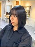 ミニボブ/前下がり/ストレート