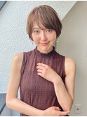 前髪長め大人ひし形ショート20代30代40代表参道