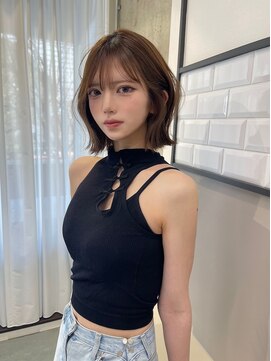 リリー(Lilley) くすみベージュ×姫カットレイヤー×韓国風巻き【ayana】