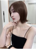 イメチェン外ハネボブ美髪ワイドバングミディアムレイヤーカット