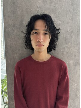 ロッソ 西荻窪(ROSSO) メンズのミディアムレイヤーパーマ