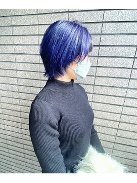 オーク あざみ野(OAK) ブリーチネイビーブルーカラー×ショートヘア