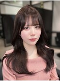 【韓国風ヘア】姫カットレイヤー/韓国風巻き/くすみベージュ