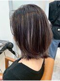 くびれボブ◎細めハイライト/ラベンダーミルクティー/髪質改善