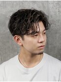 スパイラル/センターパート/メンズパーマ〈理容室〉